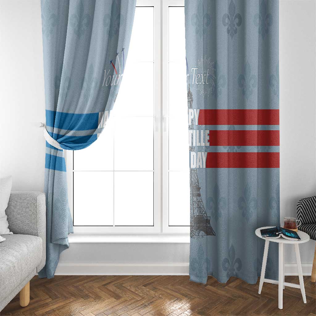 Personalized Fance Le 14 Juillet Window Curtain Eiffel Tower with Iris Flower
