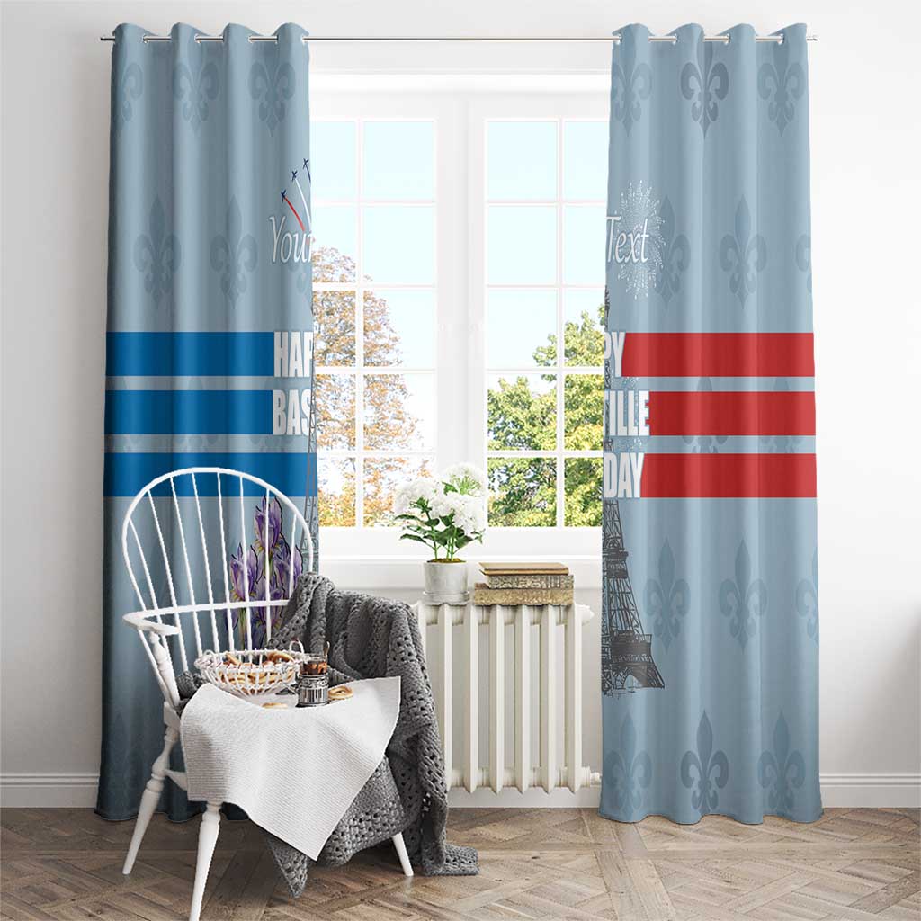 Personalized Fance Le 14 Juillet Window Curtain Eiffel Tower with Iris Flower