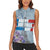 Personalized Fance Le 14 Juillet Women Sleeveless Polo Shirt Eiffel Tower with Iris Flower
