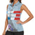 Personalized Fance Le 14 Juillet Women Sleeveless Polo Shirt Eiffel Tower with Iris Flower