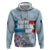 Personalized Fance Le 14 Juillet Zip Hoodie Eiffel Tower with Iris Flower