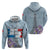 Personalized Fance Le 14 Juillet Zip Hoodie Eiffel Tower with Iris Flower