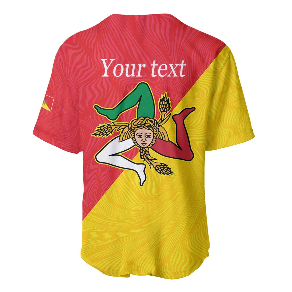 Personalized Italy Sicily Baseball Jersey Sicilia Gorgoneion with Triskeles