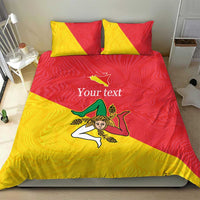 Personalized Italy Sicily Bedding Set Sicilia Gorgoneion with Triskeles