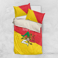 Personalized Italy Sicily Bedding Set Sicilia Gorgoneion with Triskeles
