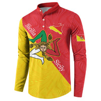 Personalized Italy Sicily Button Sweatshirt Sicilia Gorgoneion with Triskeles