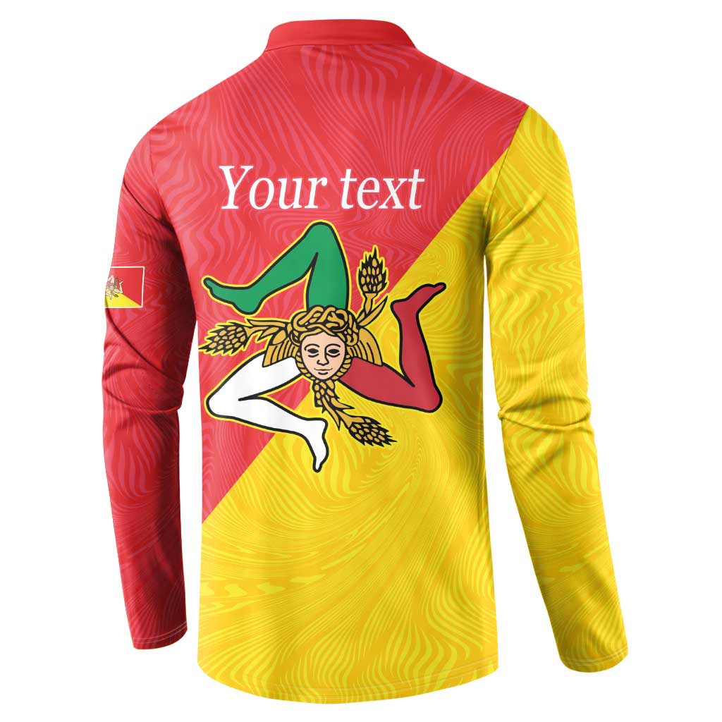 Personalized Italy Sicily Button Sweatshirt Sicilia Gorgoneion with Triskeles