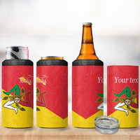 Personalized Italy Sicily 4 in 1 Can Cooler Tumbler Sicilia Gorgoneion with Triskeles