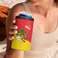 Personalized Italy Sicily 4 in 1 Can Cooler Tumbler Sicilia Gorgoneion with Triskeles