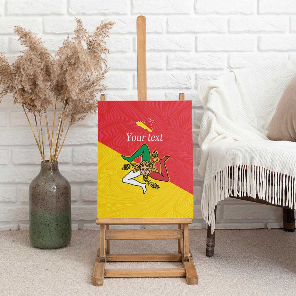 Personalized Italy Sicily Canvas Wall Art Sicilia Gorgoneion with Triskeles