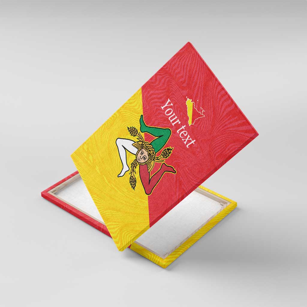 Personalized Italy Sicily Canvas Wall Art Sicilia Gorgoneion with Triskeles