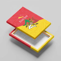 Personalized Italy Sicily Canvas Wall Art Sicilia Gorgoneion with Triskeles