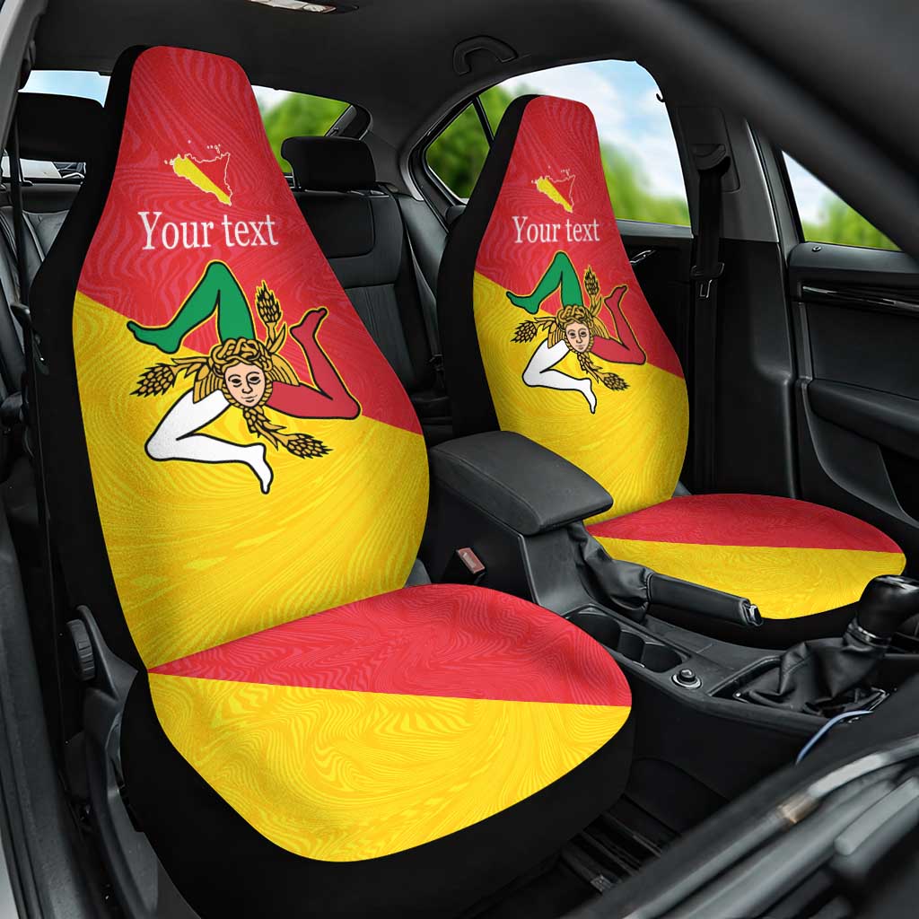 Personalized Italy Sicily Car Seat Cover Sicilia Gorgoneion with Triskeles