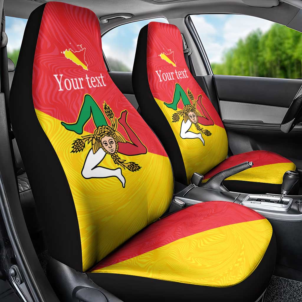Personalized Italy Sicily Car Seat Cover Sicilia Gorgoneion with Triskeles
