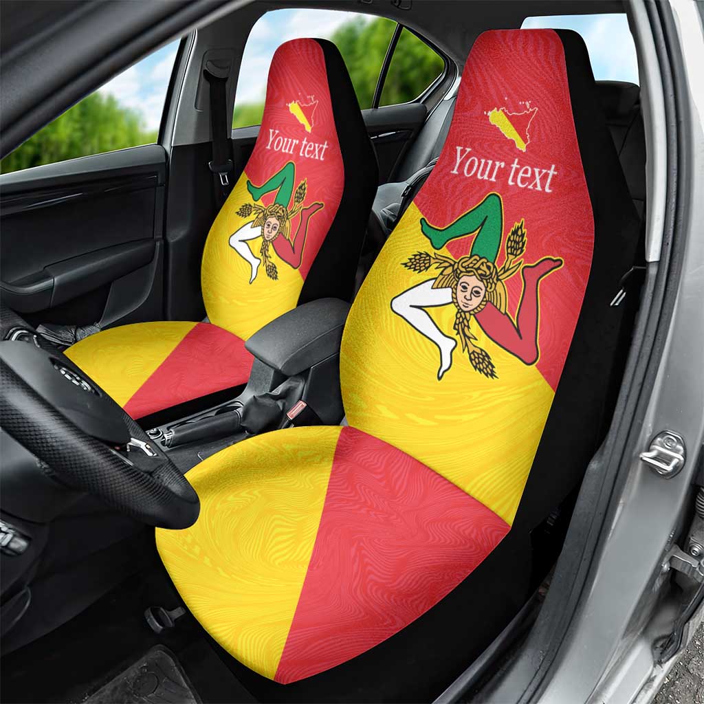 Personalized Italy Sicily Car Seat Cover Sicilia Gorgoneion with Triskeles