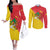 Personalized Italy Sicily Couples Matching Off The Shoulder Long Sleeve Dress and Long Sleeve Button Shirt Sicilia Gorgoneion with Triskeles