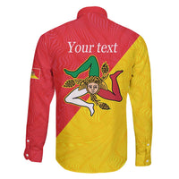 Personalized Italy Sicily Family Matching Long Sleeve Bodycon Dress and Hawaiian Shirt Sicilia Gorgoneion with Triskeles