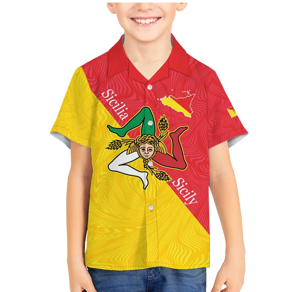 Personalized Italy Sicily Family Matching Mermaid Dress and Hawaiian Shirt Sicilia Gorgoneion with Triskeles