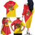 Personalized Italy Sicily Family Matching Off The Shoulder Long Sleeve Dress and Hawaiian Shirt Sicilia Gorgoneion with Triskeles