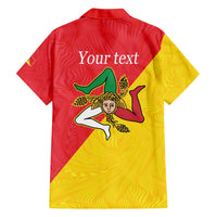 Personalized Italy Sicily Family Matching Off The Shoulder Long Sleeve Dress and Hawaiian Shirt Sicilia Gorgoneion with Triskeles