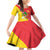 Personalized Italy Sicily Family Matching Off Shoulder Short Dress and Hawaiian Shirt Sicilia Gorgoneion with Triskeles