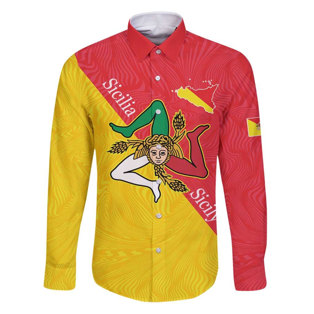 Personalized Italy Sicily Family Matching Puletasi and Hawaiian Shirt Sicilia Gorgoneion with Triskeles