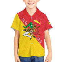 Personalized Italy Sicily Family Matching Summer Maxi Dress and Hawaiian Shirt Sicilia Gorgoneion with Triskeles