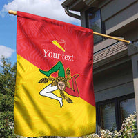 Personalized Italy Sicily Garden Flag Sicilia Gorgoneion with Triskeles