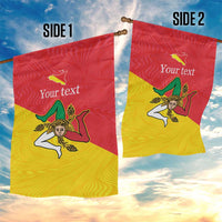 Personalized Italy Sicily Garden Flag Sicilia Gorgoneion with Triskeles