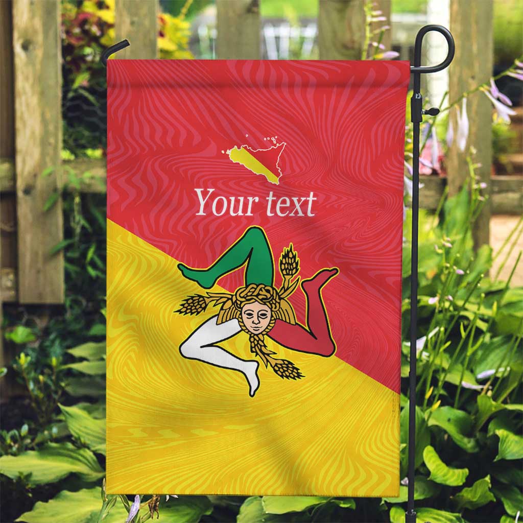 Personalized Italy Sicily Garden Flag Sicilia Gorgoneion with Triskeles