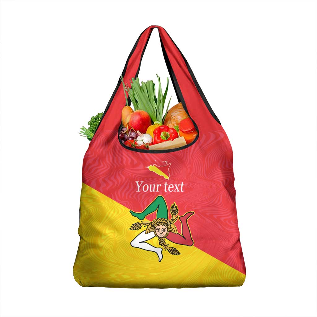 Personalized Italy Sicily Grocery Bag Sicilia Gorgoneion with Triskeles