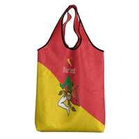 Personalized Italy Sicily Grocery Bag Sicilia Gorgoneion with Triskeles