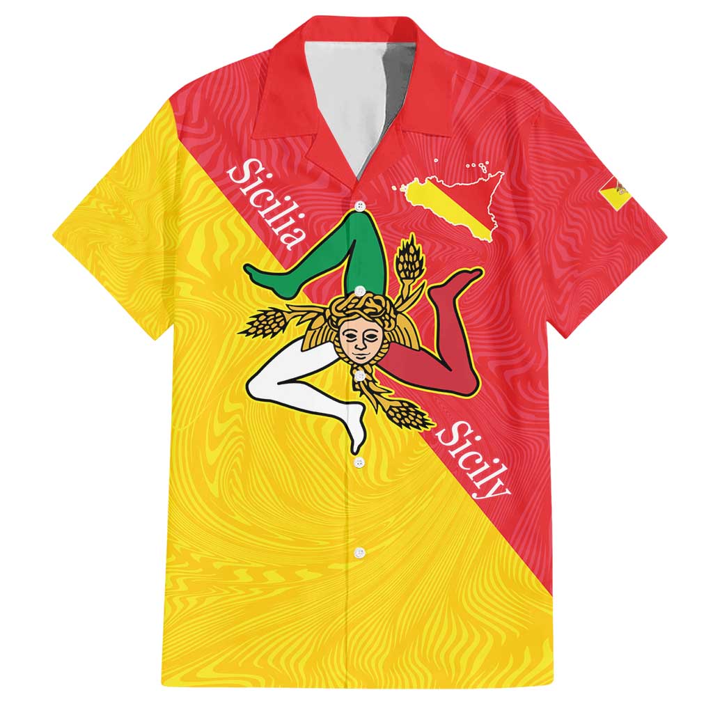 Personalized Italy Sicily Hawaiian Shirt Sicilia Gorgoneion with Triskeles