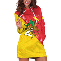 Personalized Italy Sicily Hoodie Dress Sicilia Gorgoneion with Triskeles