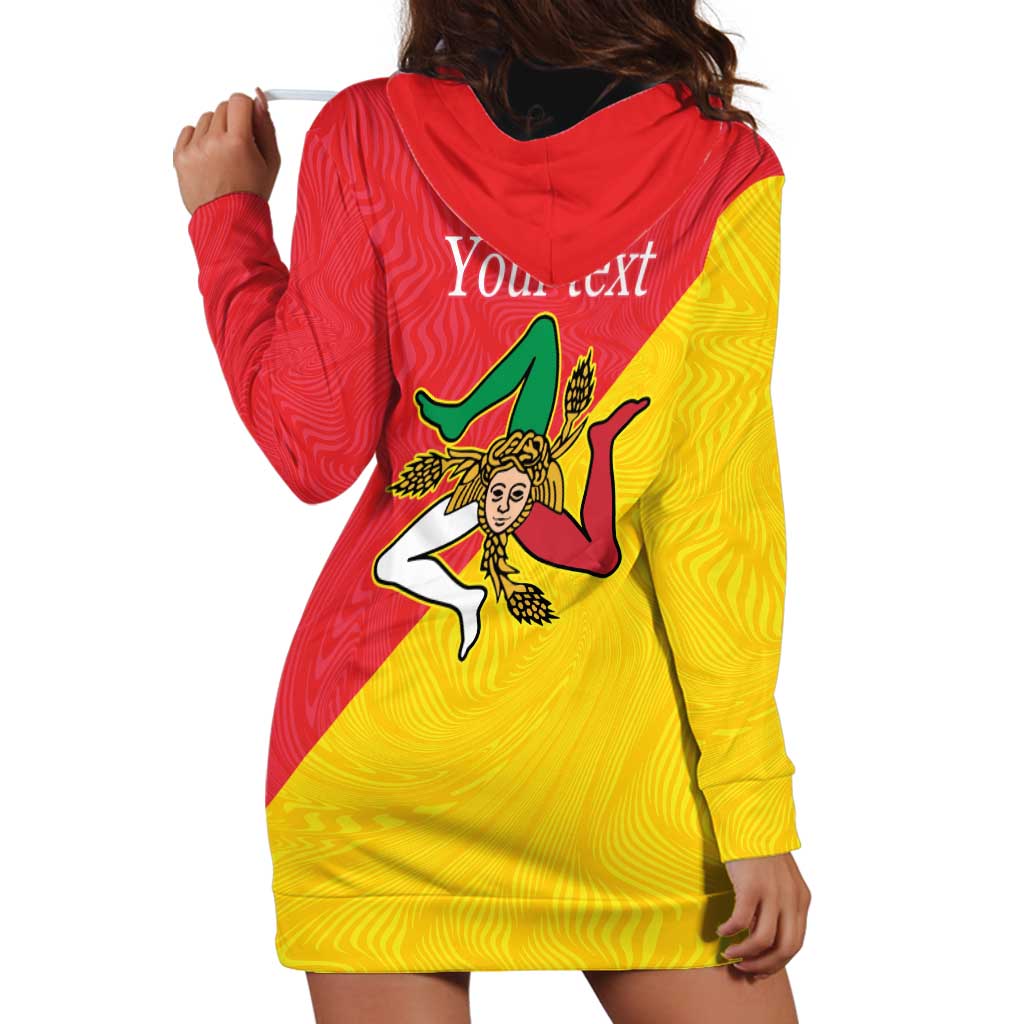 Personalized Italy Sicily Hoodie Dress Sicilia Gorgoneion with Triskeles