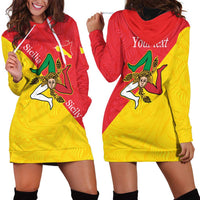 Personalized Italy Sicily Hoodie Dress Sicilia Gorgoneion with Triskeles