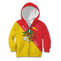 Personalized Italy Sicily Kid Hoodie Sicilia Gorgoneion with Triskeles
