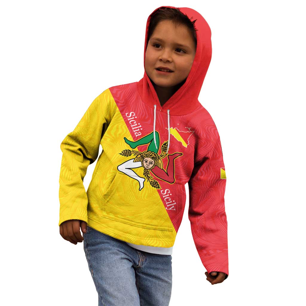 Personalized Italy Sicily Kid Hoodie Sicilia Gorgoneion with Triskeles