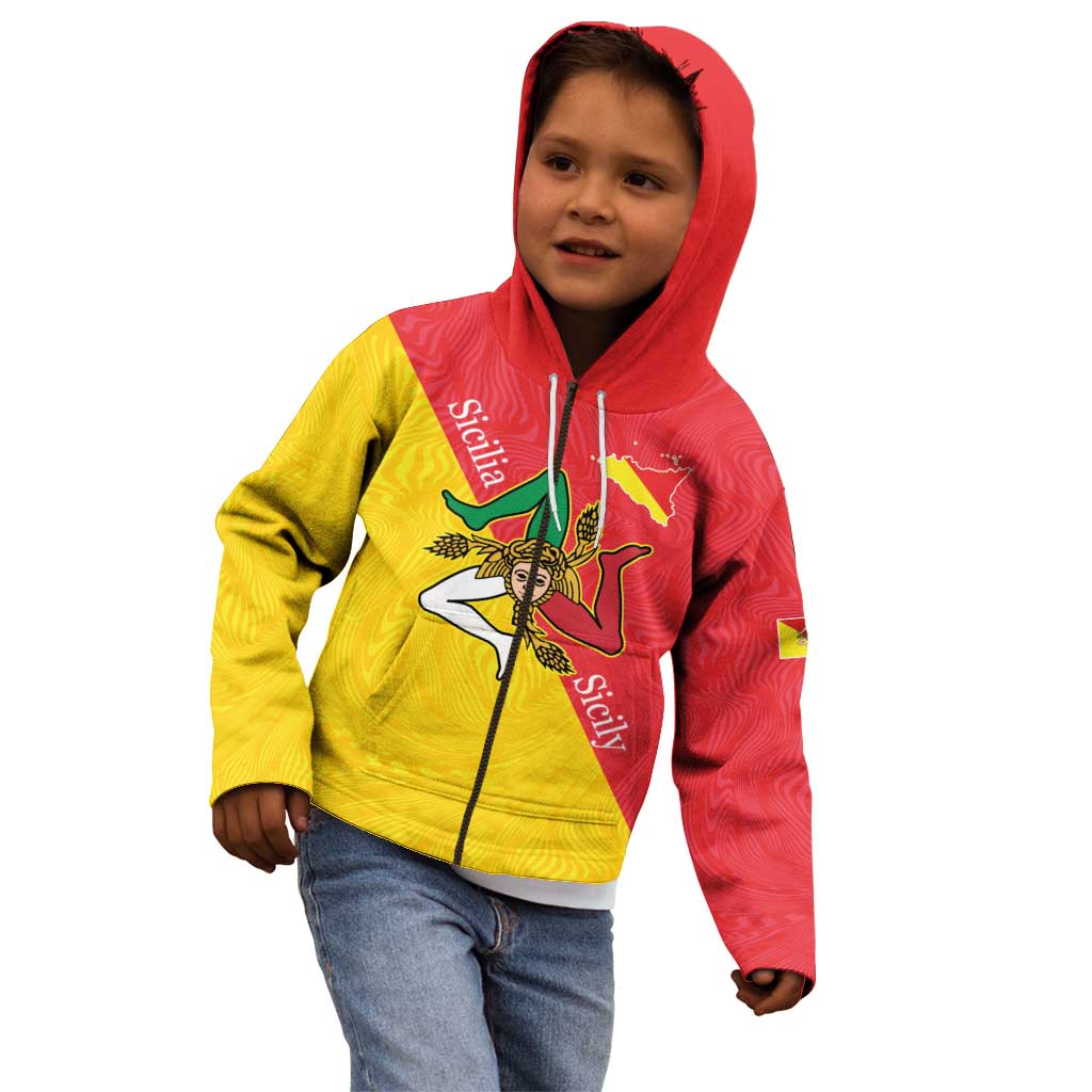 Personalized Italy Sicily Kid Hoodie Sicilia Gorgoneion with Triskeles