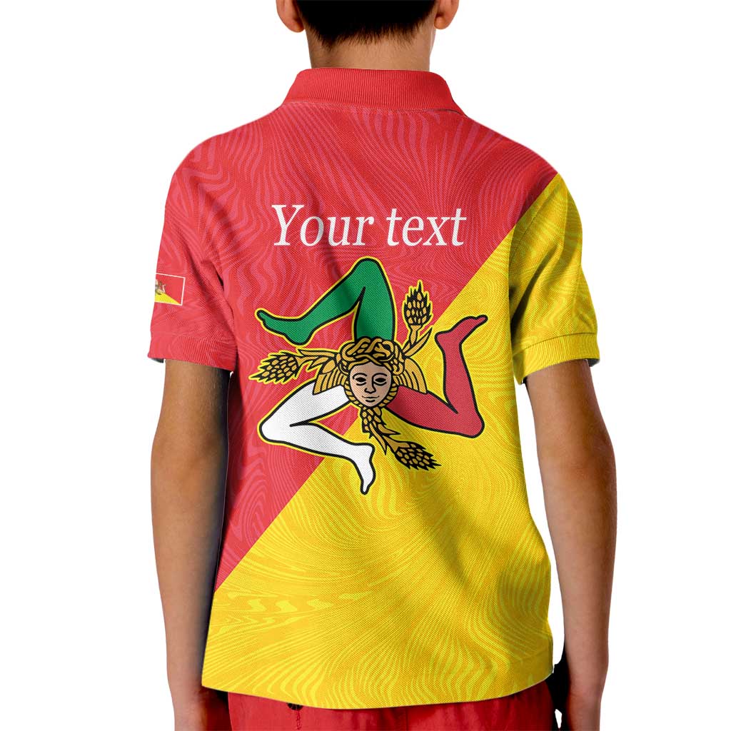 Personalized Italy Sicily Kid Polo Shirt Sicilia Gorgoneion with Triskeles
