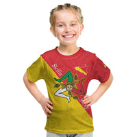 Personalized Italy Sicily Kid T Shirt Sicilia Gorgoneion with Triskeles