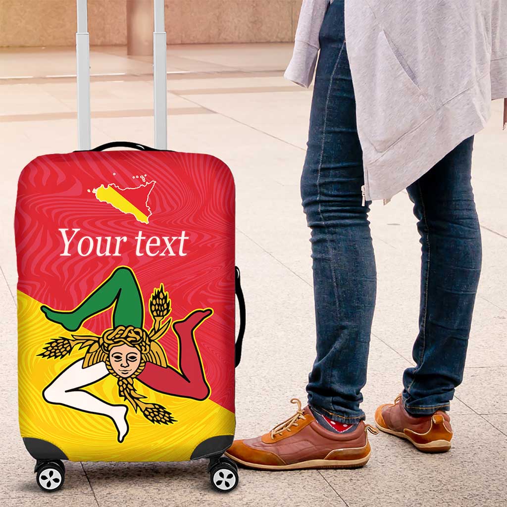 Personalized Italy Sicily Luggage Cover Sicilia Gorgoneion with Triskeles