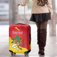 Personalized Italy Sicily Luggage Cover Sicilia Gorgoneion with Triskeles