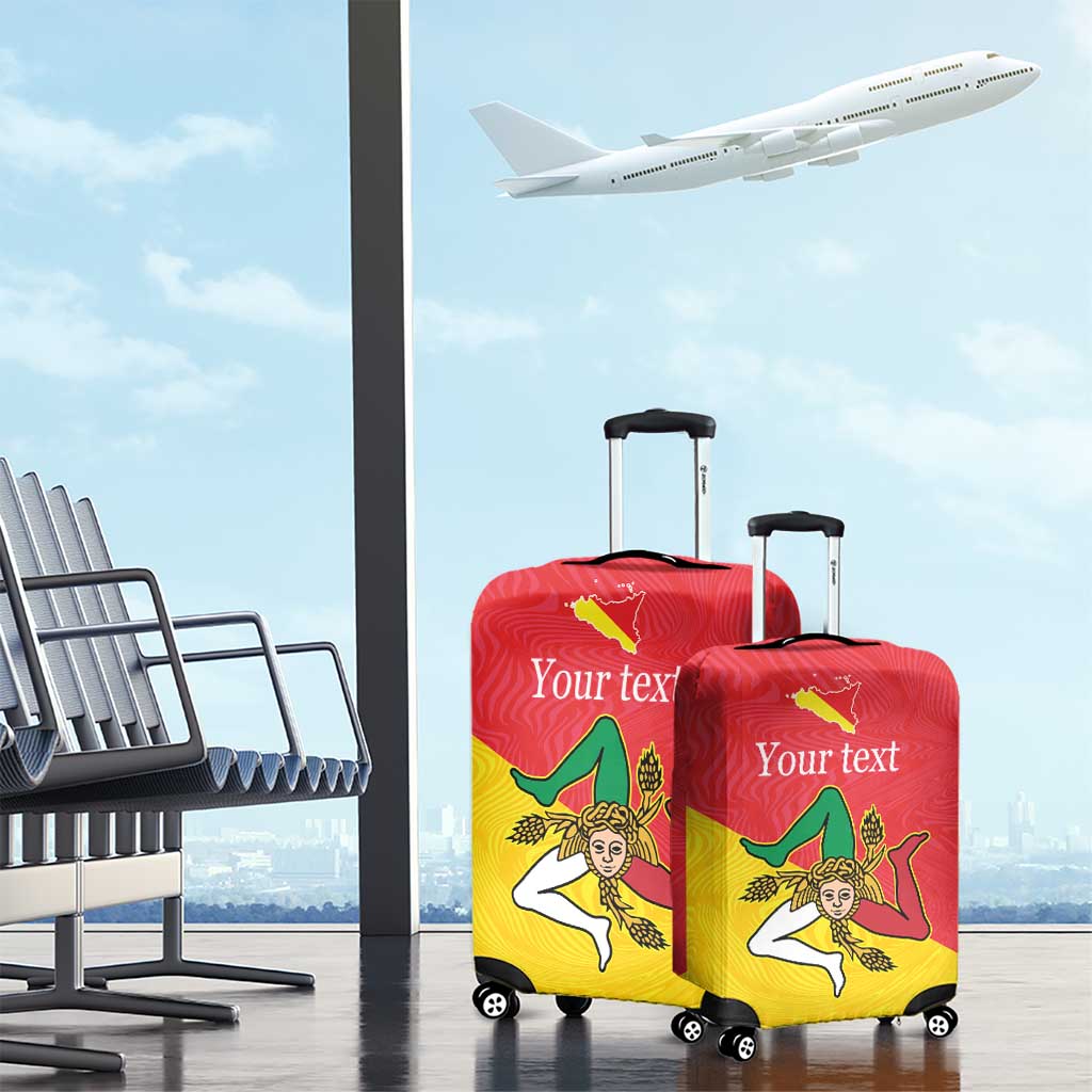 Personalized Italy Sicily Luggage Cover Sicilia Gorgoneion with Triskeles