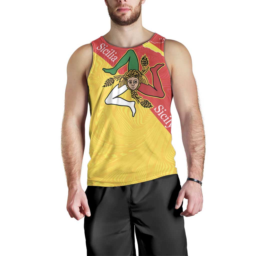 Personalized Italy Sicily Men Tank Top Sicilia Gorgoneion with Triskeles