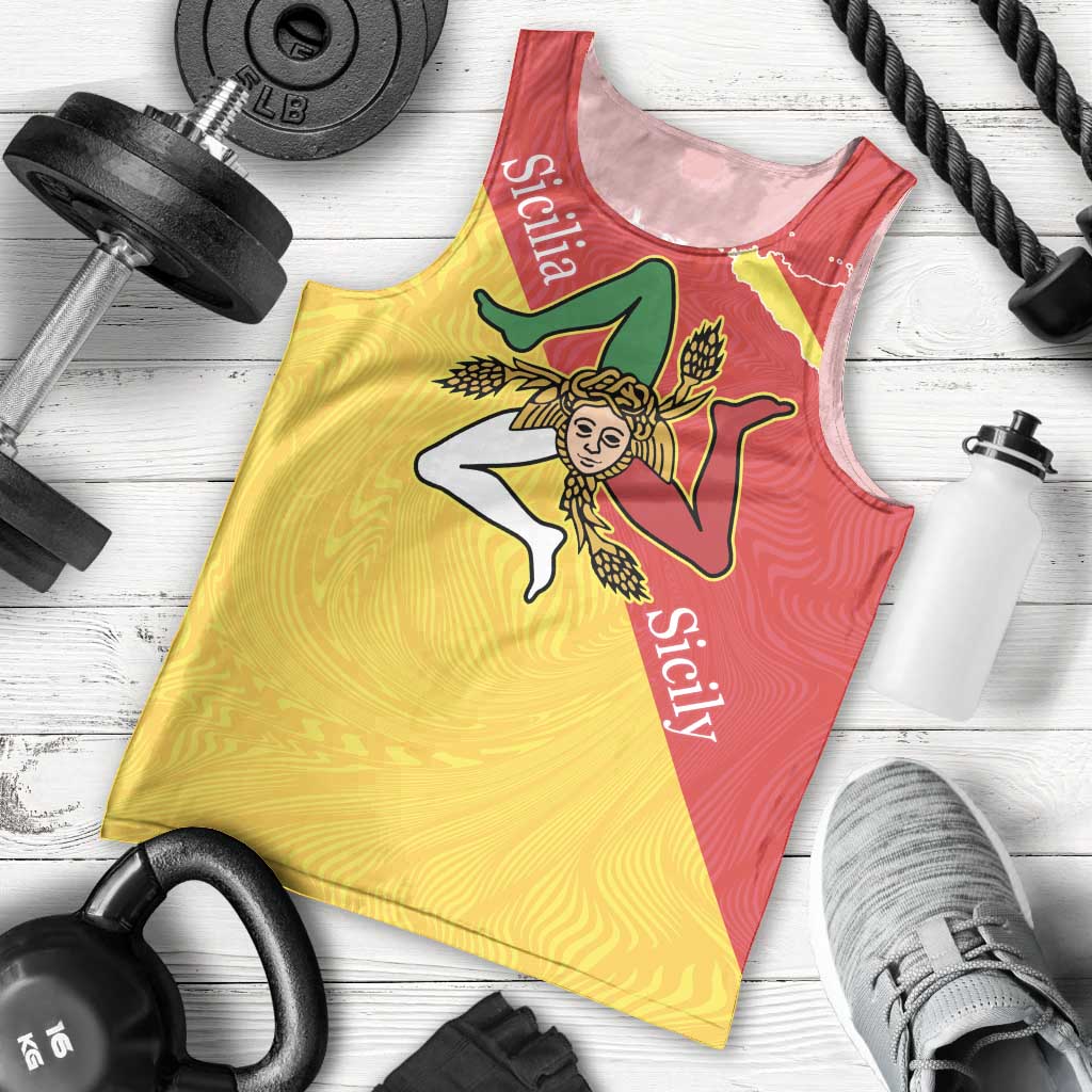 Personalized Italy Sicily Men Tank Top Sicilia Gorgoneion with Triskeles