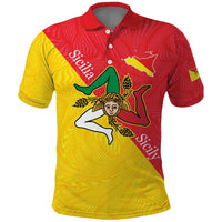Personalized Italy Sicily Polo Shirt Sicilia Gorgoneion with Triskeles