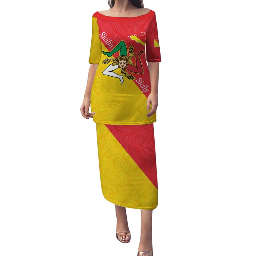 Personalized Italy Sicily Puletasi Sicilia Gorgoneion with Triskeles