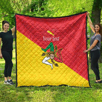 Personalized Italy Sicily Quilt Sicilia Gorgoneion with Triskeles