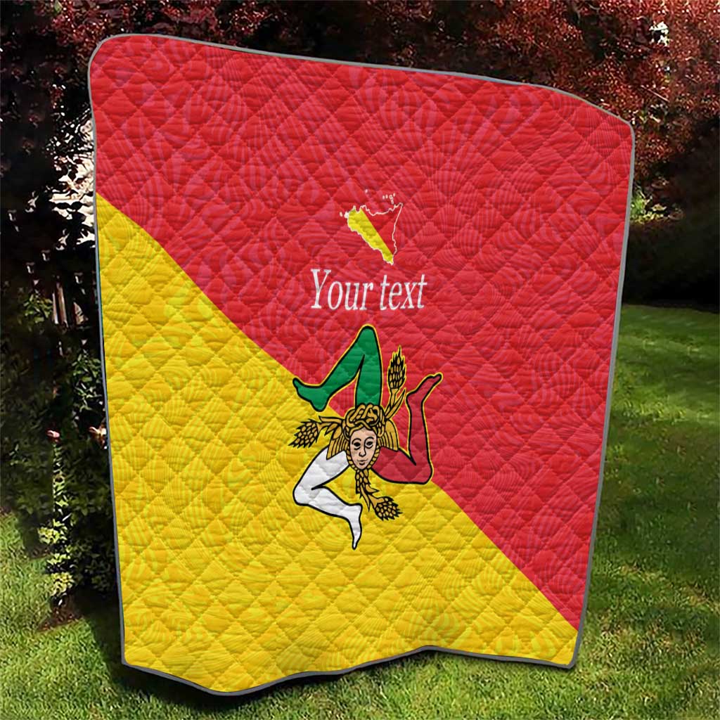 Personalized Italy Sicily Quilt Sicilia Gorgoneion with Triskeles